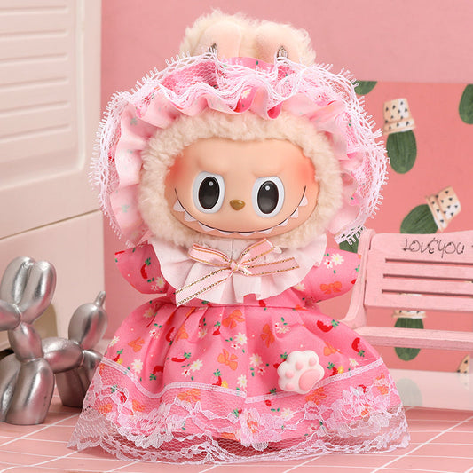 Labubu Sweet Ruffle Dress Pink Outfit-0